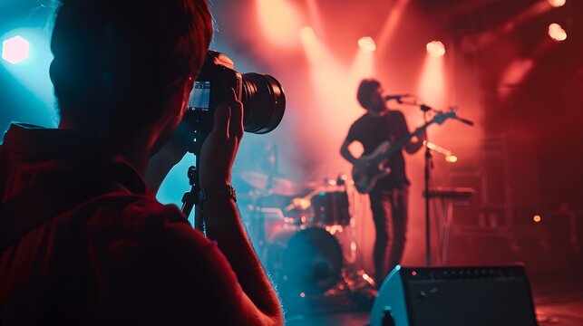 Photographer Capturing Live Music Performance