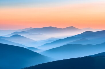 Fototapeta premium A beautiful view of the mountains at sunrise