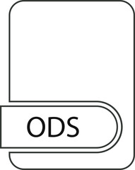 ODS File format icon black outline and light color