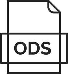 ODS File icon thick outline rounded corners