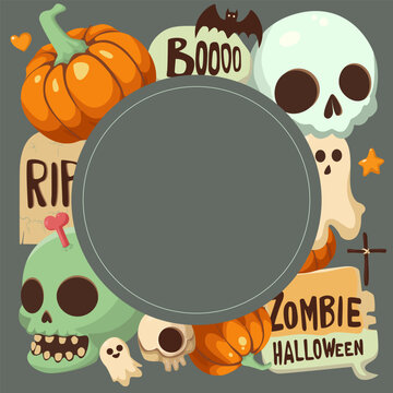 Happy Halloween, Halloween poster, glowing night, trick or treat, fantasy, fun party, holiday, flying witch castle, purple background, design. party invitations. Cute ghosts, Halloween characters, zom