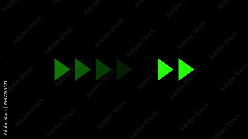 Poster glowing arrows animated. animated arrows for the overlay video layer on black background.