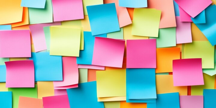 Colorful sticky notes background is perfect for creative projects, presentations, and ideas