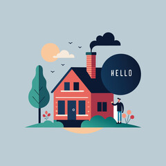 Family House Flat illustration