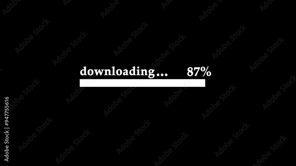 Poster loading bar. loading download transfer 0-100%in alpha channel.