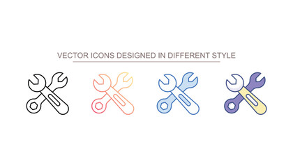 Spanner icon design with white background stock illustration
