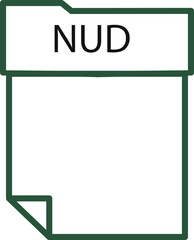 NUD File format minimal icon with thick outline