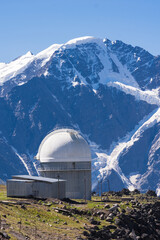 astronomical observatory in high mountainous terrain