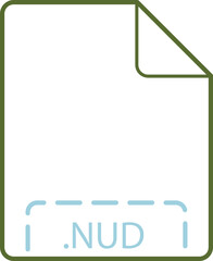 NUD File icon deep rounded outline