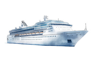 Cruise Ship Illustration with Abstract Pattern Background