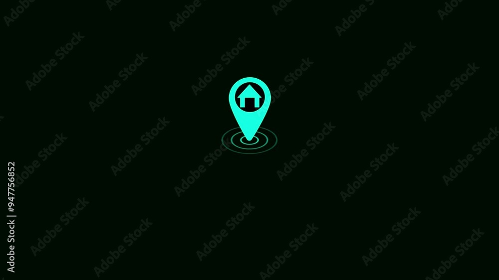 Poster location indicator and location icon animation. gps icon