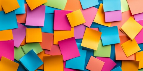 Colorful sticky notes background is perfect for creative projects, presentations, and ideas