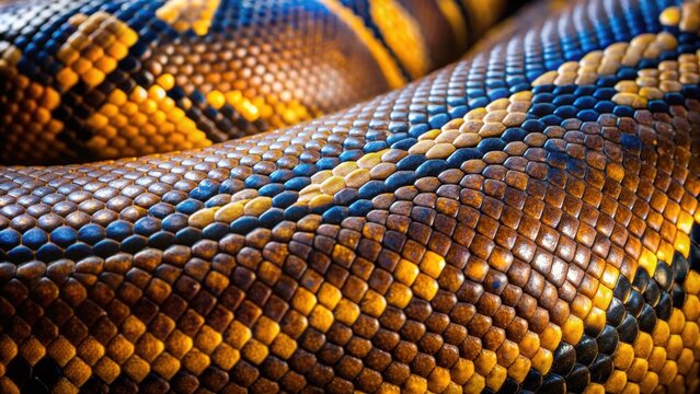 Enchanting close-up of python skin with mesmerizing pattern and texture, python, enchantment, skin, texture, pattern