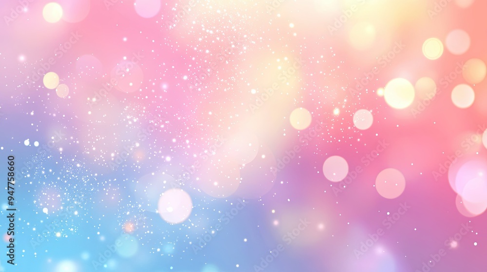 Poster pastel abstract vector background with smooth gradients and delicate bokeh lights, creating a peacef