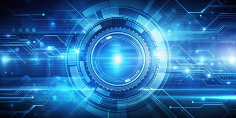 Fototapeta premium Blue futuristic technological background with abstract digital elements, technology, digital, futuristic, abstract, background