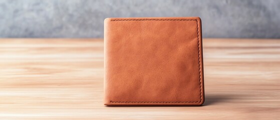 Fototapeta premium Elegant wallet mockup with a sophisticated background, focus on luxury appeal and highend design