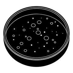 Petri Dish silhouette vector art illustration 