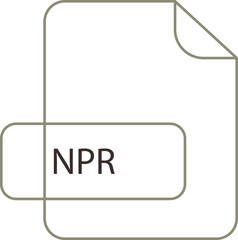 NPR File extension icon RAW thicker outline
