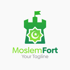 Moslem Fort Logo Design Template. Good for Business, Agency, Community and Organization