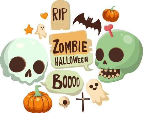 Happy Halloween, Halloween poster, glowing night, trick or treat, fantasy, fun party, holiday, flying witch castle, purple background, design. party invitations. Cute ghosts, Halloween characters, zom