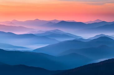 Fototapeta premium A beautiful view of the mountains at sunrise