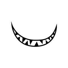 Smile icon vector. Evil smile illustration sign. Smile for pumpkin symbol or logo.