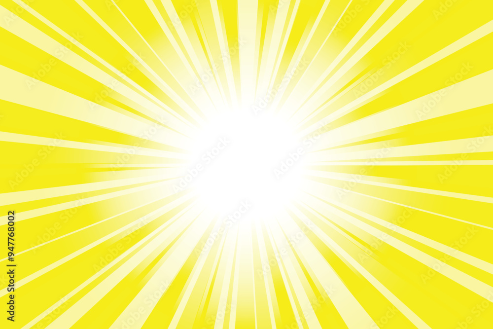 Poster abstract yellow sun rays background. bright yellow sunburst background with glowing light rays. brig
