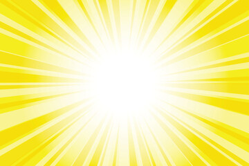 Obraz premium Abstract yellow sun rays background. Buff yellow sunburst background with glowing light rays. Bright rays background for summer themes, energy concepts and vibrant designs.