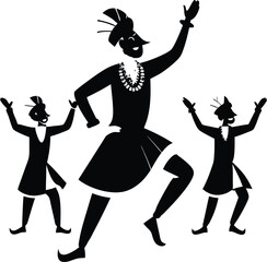 Sufi Dancer  Modern Black Silhouette Design Elements