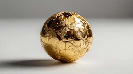 Isolated Pure Gold Earth on White