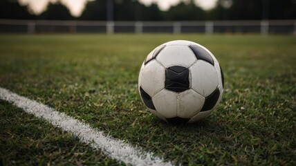 Fototapeta premium Isolated soccer ball full depth of field 