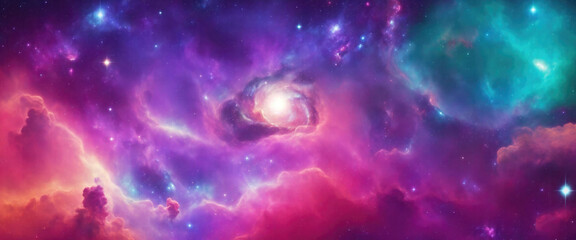Colorful Space Galaxy Cloud Nebula Starry Night Cosmos Universe Science Background