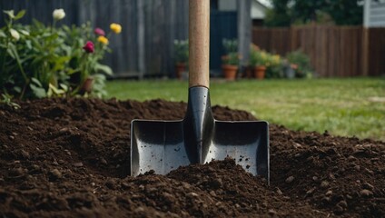 shovel in the garden