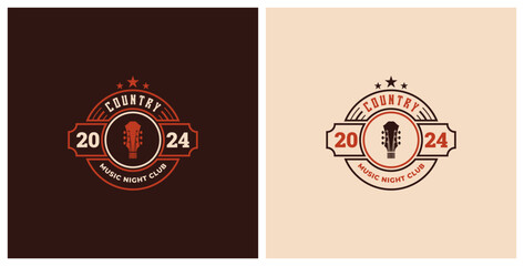 country music night club logo premium template