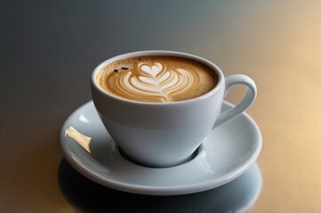 Fototapeta premium A cup of coffee on a table