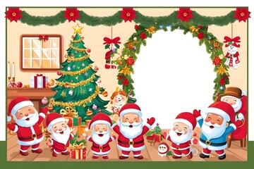 Christmas greeting card background merry Christmas cartoon 