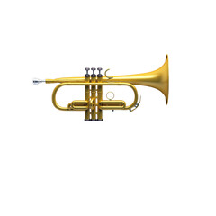 Obraz premium Golden Trumpet on Black Background