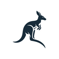 kangaroo australia wild animal logo vector illustration template design