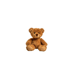 Fototapeta premium Brown Teddy Bear Sitting on Black Background