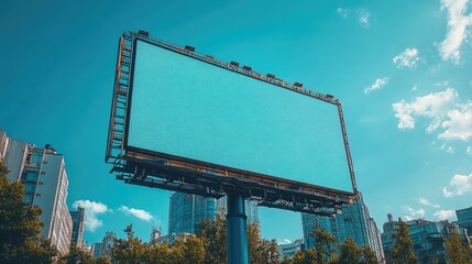 Blank billboard in city. Perfect for advertising, promotion, or marketing designs.