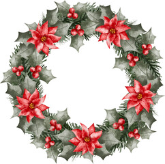 Watercolor Christmas Wreath