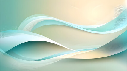 Serene Abstraction Fluid Waves and Gradient Light Background