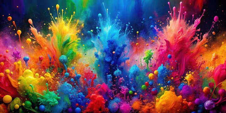 Colorful paint splashes in high resolution desktop wallpaper, bright, vibrant, abstract, background, texture