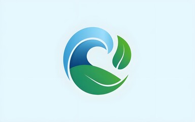 Obraz premium Elegant Logo of Spinning Water and Wind Turbines in Abstract Style.