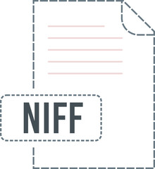 NIFF File format icon dashed outline