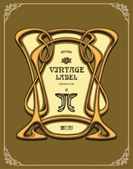 vintage artnouveau style vector frames for product design, labels, stickers, merchandise, posters, and for your company or brand