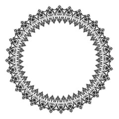 Damask black Round circular round ornament floral Abstract pattern, Classic Victorian traditional style, Mandala, Moroccan frame, Floral frames, Antique, Vintage Design
