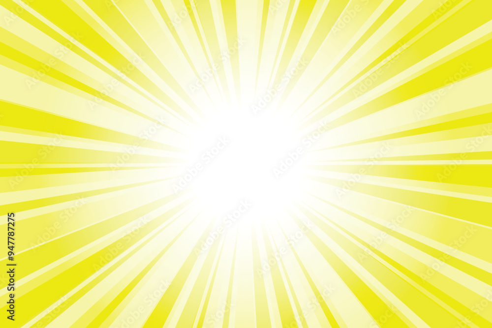 Poster abstract greenish yellow sun rays background. sunbeam background with glowing light rays. bright ray