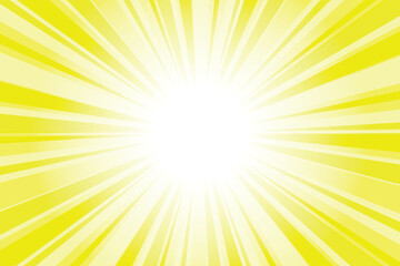 Obraz premium Abstract Greenish yellow sun rays background. Sunbeam background with glowing light rays. Bright rays background for summer themes, energy concepts and vibrant designs.