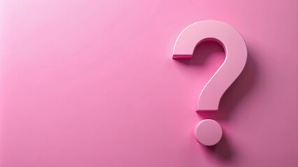 render of a pink question mark on a pink background for creative concepts, pink, question mark, background, render